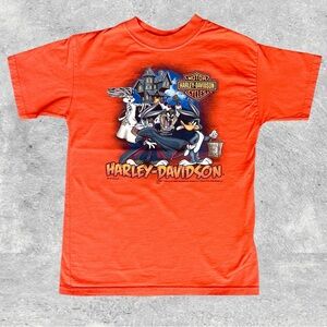 Harley-Davidson Trick Or Treat Looney Tunes 2018 Halloween Tee Youth (S/ 6-8)